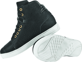 Speed and Strength Mad Dash Leather Shoes Black/White Womens Size - 10 - Powersports Haven