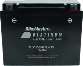 BikeMaster AGM Battery - MS12-24HL-BS - Powersports Haven