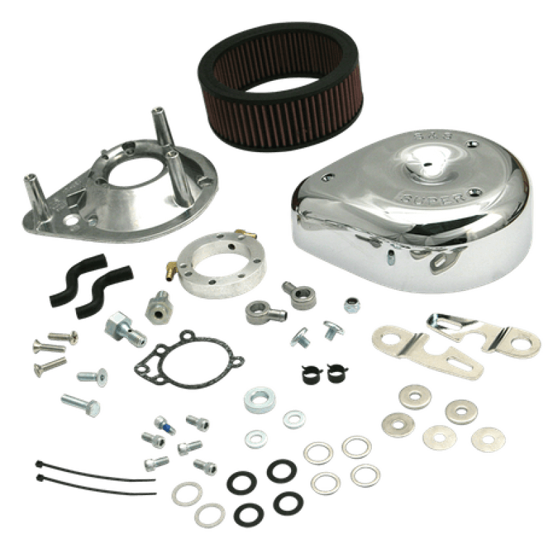 S&S Cycle 91-06 Carbureted XL Sportster Models Teardrop Air Cleaner Kit - Chrome - Powersports Haven