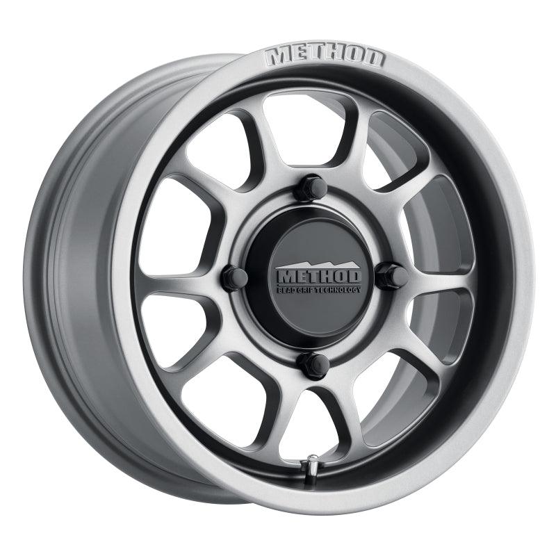 Method MR409 Bead Grip 15x7 / 5+2/38mm Offset / 4x156 / 132mm CB Steel Grey Wheel - Powersports Haven