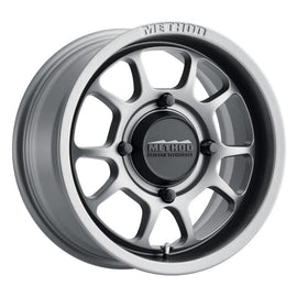 Method MR409 Bead Grip 15x7 / 5+2/38mm Offset / 4x156 / 132mm CB Steel Grey Wheel - Powersports Haven