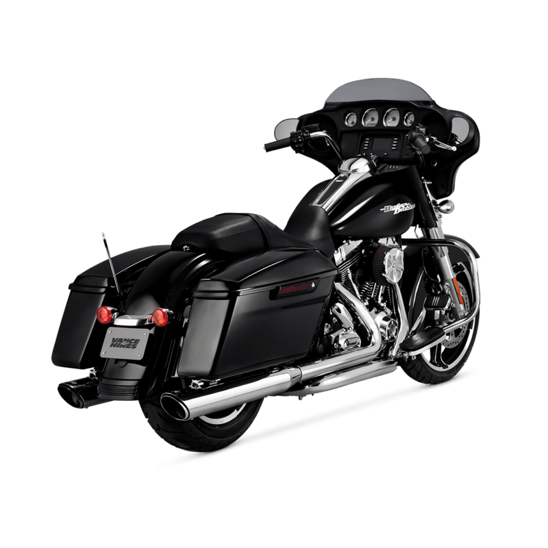Vance & Hines HD Dresser 17-22 Twin Slash Round Chrome Slip-On Exhaust - Powersports Haven