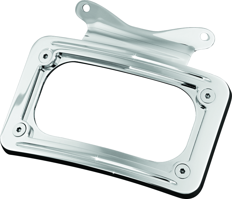 Kuryakyn Curved License Plate Mount Chrome - Powersports Haven