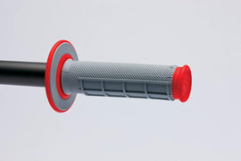 Renthal MX Dual Compound Grips 1/2 Waffle - Grey/ Red - Powersports Haven