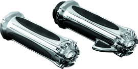 Kuryakyn Premium Zombie Grips With Throttle Boss Dual Cable Chrome - Powersports Haven