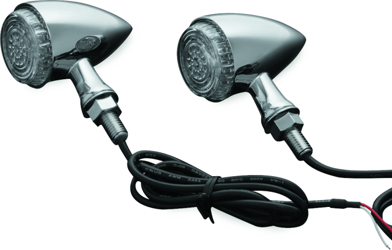 Kuryakyn Torpedo Indicator LED Amber Lights Turn Only Chrome - Powersports Haven