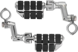 Kuryakyn Dually ISO Offset Highway Pegs With 1-1/4inch Clamp Chrome (Pair) - Powersports Haven