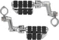 Kuryakyn Dually ISO Offset Highway Pegs With 1-1/4inch Clamp Chrome (Pair) - Powersports Haven