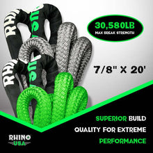 Load image into Gallery viewer, Rhino USA Kinetic Energy Recovery Rope (7/8In X 20Ft) Green - Powersports Haven
