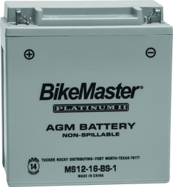 BikeMaster AGM Battery - MS12-16-BS-1 - Powersports Haven