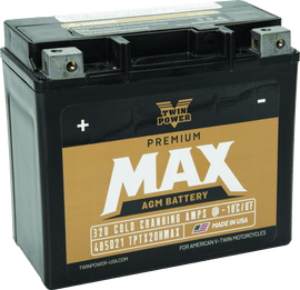 Twin Power GYZ-20H Premium MAX Battery Replaces H-D 65991-82B Made in USA 320 CCA - Powersports Haven