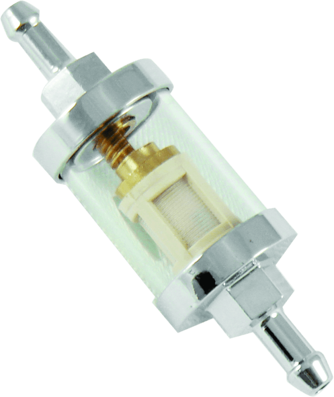 Bikers Choice Chrome Clear View Fuel Filter 1/4 Inch Hose Universal - Powersports Haven
