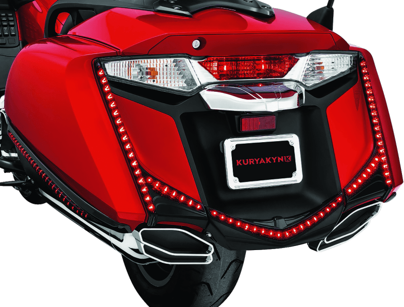 Kuryakyn L.E.D. Vertical Rear Light Strips 12-17 GL1800 Gloss Black Smoke Lens - Powersports Haven
