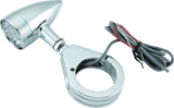 Bikers Choice Chrome Mini LED Turn Signals W/ 41 MM Clamp Universal Custom Pr