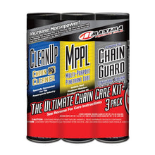 Load image into Gallery viewer, Maxima Synthetic Chain Guard Ultimate Chain Care Combo Kit - 3-Pack (Aerosol) - Powersports Haven
