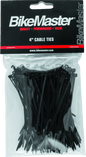 BikeMaster 4in Cable Ties (Pack of 100) - Black - Powersports Haven