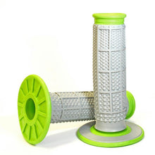Load image into Gallery viewer, Renthal MX Dual Compound Grips Tapered 1/2 Waffle - Grey/ Green - Powersports Haven
