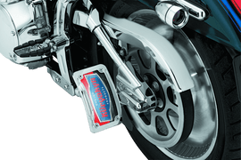 Kuryakyn Lighted Curved Vertical Side Mount License Plate Holder - Powersports Haven