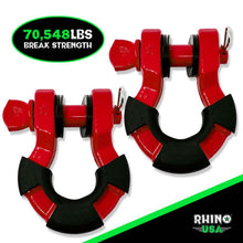 Load image into Gallery viewer, Rhino USA 8T Super Shackle 2-Pack (Red) - Powersports Haven