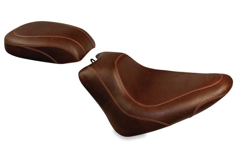 Mustang 11-13 Harley Blackline, 12-17 Slim/Slim S Tripper Solo Seat - Distressed Brown - Powersports Haven