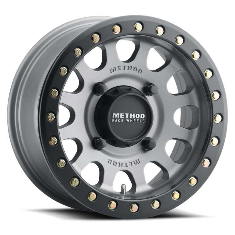 Method MR401 UTV Beadlock 15x6 / 5+1/49mm Offset / 5x4.5 / 72mm CB Titanium Wheel - Matte Black Ring - Powersports Haven