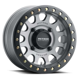 Method MR401 UTV Beadlock 15x7 / 5+2/38mm Offset / 4x156 / 132mm CB Titanium Wheel- Matte Black Ring - Powersports Haven