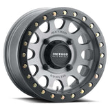 Method MR401 UTV Beadlock 15x7 / 5+2/38mm Offset / 4x156 / 132mm CB Titanium Wheel- Matte Black Ring