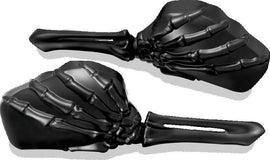 Kuryakyn Skeleton Hand Mirrors Black/Black - Powersports Haven